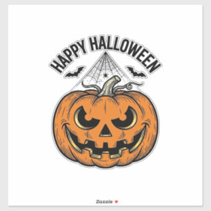 Sticker Joyeux visage de citrouille d'Halloween Création v