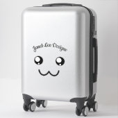 Sticker Joyeux visage noir avec nom (Sur valise)