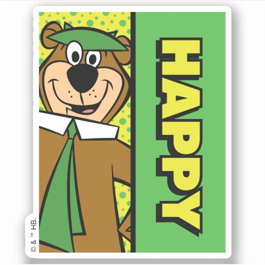 Sticker Joyeux Yogi Bear (Devant)