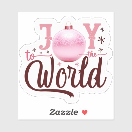 Sticker Joyful Pink Ornament pour les fêtes (Feuille)