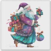 Sticker Joyful Santa Spreading Holiday Cheer (Devant)