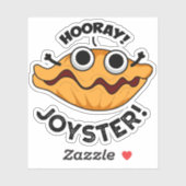 Sticker Joyster Funny Joyeux Animal Oyster Pun (Feuille)