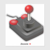 Sticker Joystick vintage jeu vidéo vieille école rétro (Feuille)