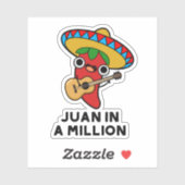 Sticker Juan Dans Un Million Funky Mexicain Chili Pun (Feuille)