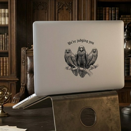 Sticker Judging Crows Funny Sarcastic Raven Gothic