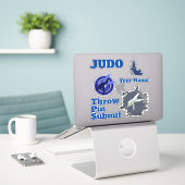 Sticker Judo personnalisé (Ordinateur portable sur le bureau)