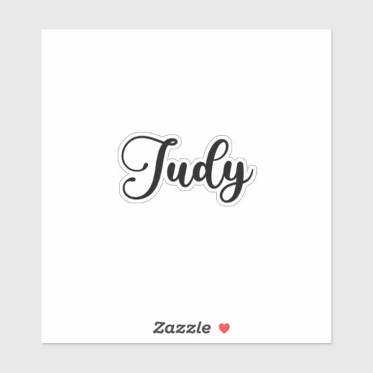 Sticker Judy Nom - Calligraphie manuscrite (Feuille)