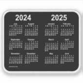 Sticker Juillet 2024 - Juillet 2025 Calendrier de l'année (Devant)