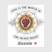 Sticker Juin est le mois du Sacré-Coeur (Feuille)
