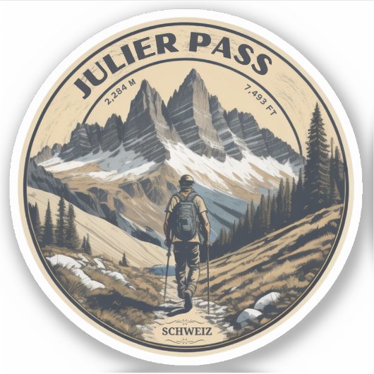 Sticker Julier Pass, les virages en épingles à cheveux des (Devant)