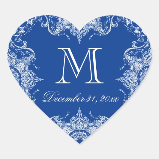 Sticker jumelé à l'étrier Damas Toile Royal Blue (Devant)