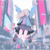 Sticker Jumping JK シール｜寿司娘 Seal GenerativeAI (Devant)