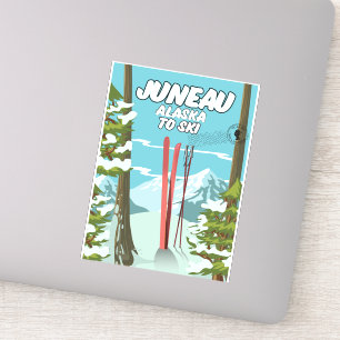 Sticker Juneau Alaska À Ski