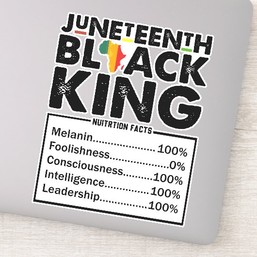 Sticker Junetten Black King Faits nutritionnels Melanin (Détail)