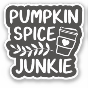 Sticker Junkie citrouille épice - Automne Latte Lover cade