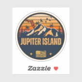 Sticker Jupiter Island, Floride  (Feuille)