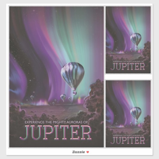 Sticker Jupiter Travel by Hot Air Balloon Bighty Aurora (Feuille)