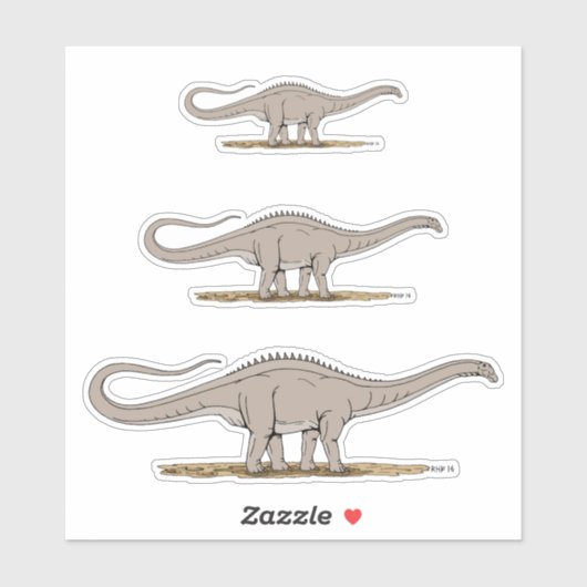 Sticker Jurassique Dinosaure Apatosaurus (Feuille)