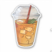 Sticker jus avec glace dans une tasse en plastique (Devant)