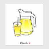 Sticker Jus de jus et agitateur de verre (Feuille)