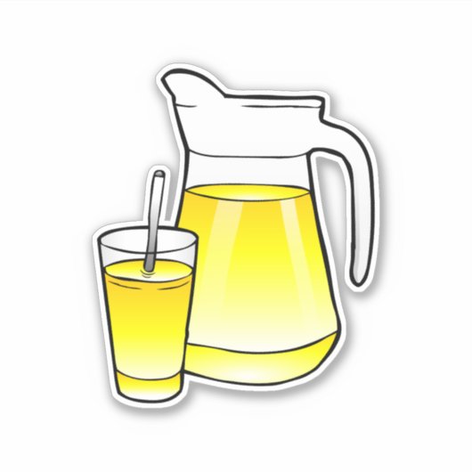 Sticker Jus de jus et agitateur de verre (Devant)