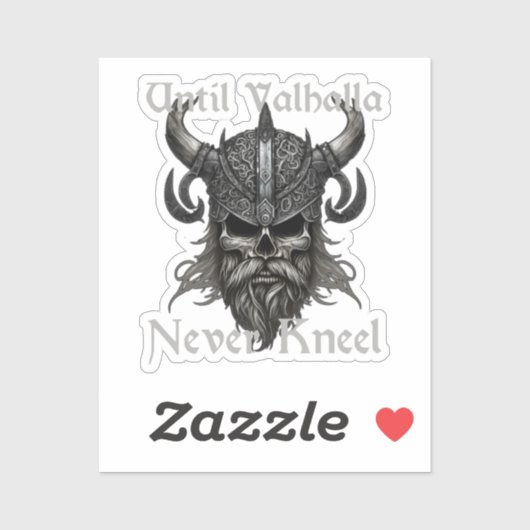 Sticker Jusqu'à ce que Valhalla ne s'agenouille jamais (Feuille)