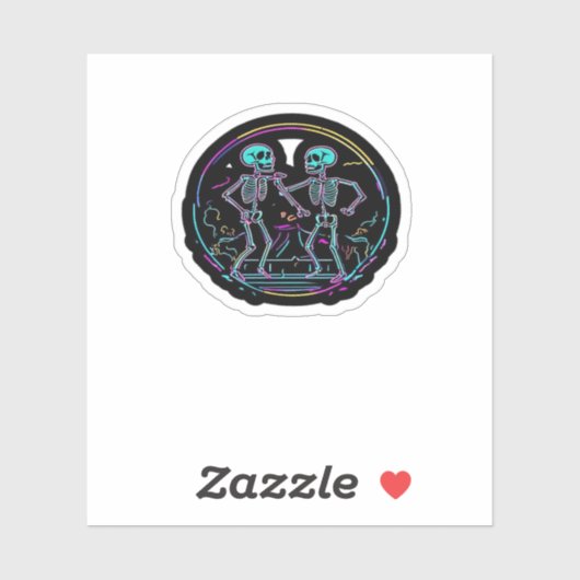 Sticker Jusqu'à la mort Faites-nous la fête Skeleton Dance (Feuille)