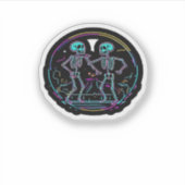 Sticker Jusqu'à la mort Faites-nous la fête Skeleton Dance (Devant)
