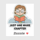 Sticker Just One More Chapter, Reading Book Worm (Feuille)