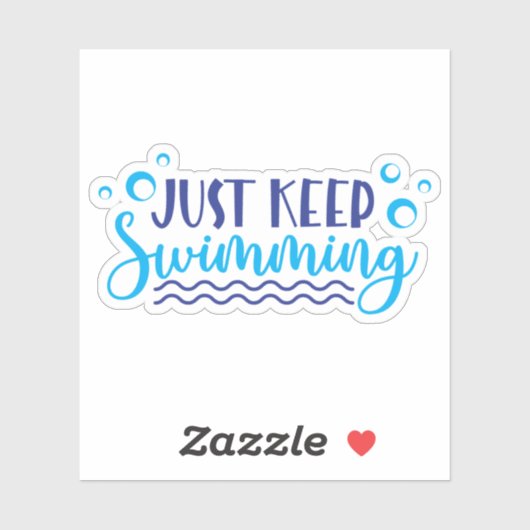 Sticker Juste continuer à nager (Feuille)