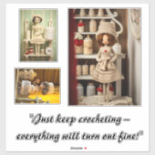 Sticker Juste garder au crochet tout va s'avérer bien (Feuille)