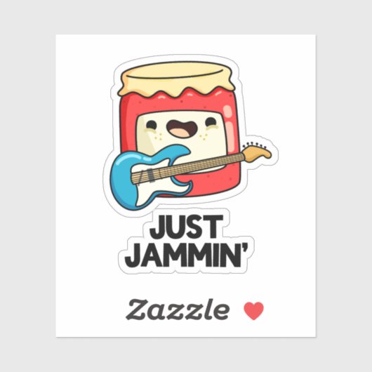 Sticker Juste Jammin Funny Rocker Jam Pun (Feuille)