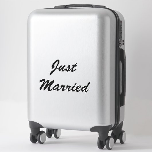 Sticker Juste marié Mariage de texte de script personnalis (Sur valise)