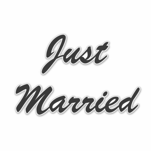 Sticker Juste marié Mariage de texte de script personnalis (Devant)