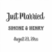 Sticker Juste marié Personnalisé avec les noms Mariage Dat (Devant)