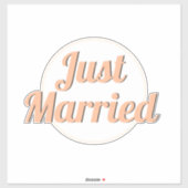 Sticker Juste Marié Retro Chic Stylish Coupe-Out Formé (Feuille)