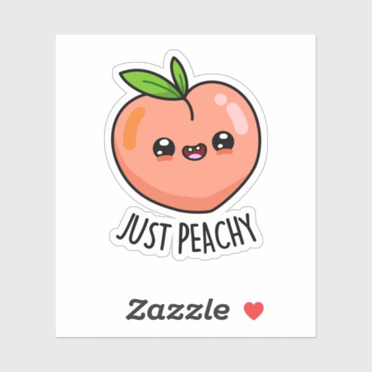 Sticker Juste Peachy Funny Peach Pun (Feuille)