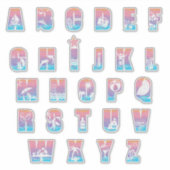 STICKER JUSTE PLAGE ALPHABET (Devant)