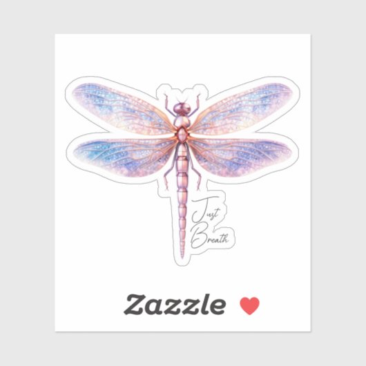Sticker Juste Respirer Fairycore Dragonfly rose (Feuille)