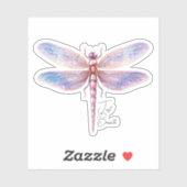Sticker Juste respirez Fairycore libellule rose (Feuille)