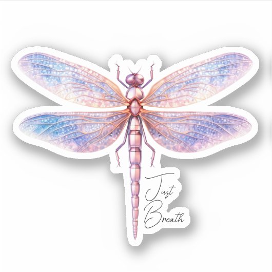Sticker Juste respirez Fairycore Pink Dragonfly (Devant)