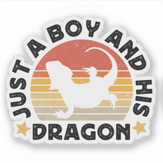 Sticker Juste Un Garçon Et Sa Citation D'Amant Du Reptile  (Devant)