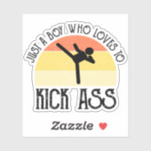 Sticker Juste Un Garçon Qui Aime Donner Des Coups (Feuille)