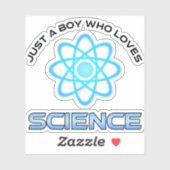 Sticker Juste un garçon qui aime la science (Feuille)