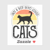 Sticker Juste un garçon qui aime les chats (Feuille)