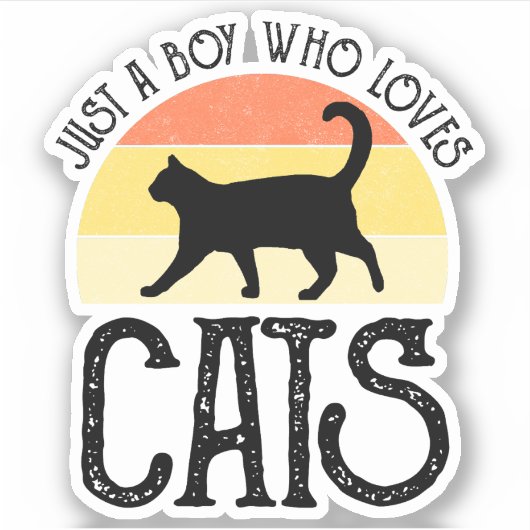 Sticker Juste un garçon qui aime les chats (Devant)