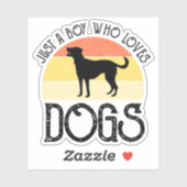 Sticker Juste Un Garçon Qui Aime Les Chiens (Feuille)