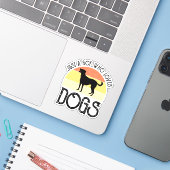 Sticker Juste Un Garçon Qui Aime Les Chiens (Ordinateur portable avec iPhone)