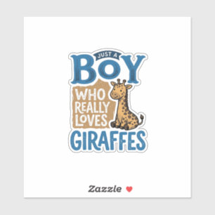 Sticker Juste un garçon qui aime les girafes design de t-s