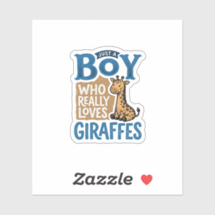 Sticker Juste un garçon qui aime les girafes modèle de t-s